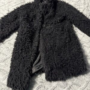 New with tags girls' fuzzy black jacket- medium|8